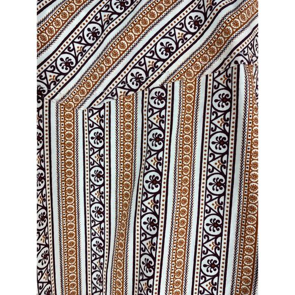 Fossil Men's Size M Vintage Fit Brown Striped Pearl Snap Front Western Shirt - Picture 6 of 7